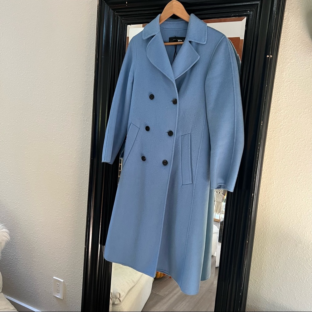 Zara Peacoat- periwinkle blue